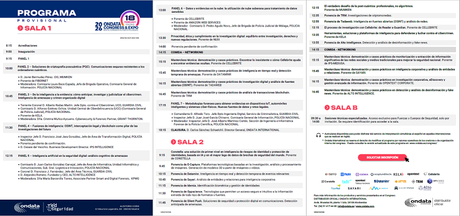 Miniatura clickable de la agenda del congreso